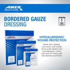 2 x 2 Dressing (1x1 Pad) AMERX Bordered Gauze - Adhesive Bandages - Water Resistant Barrier - Self Adhesive Border - Breathable,