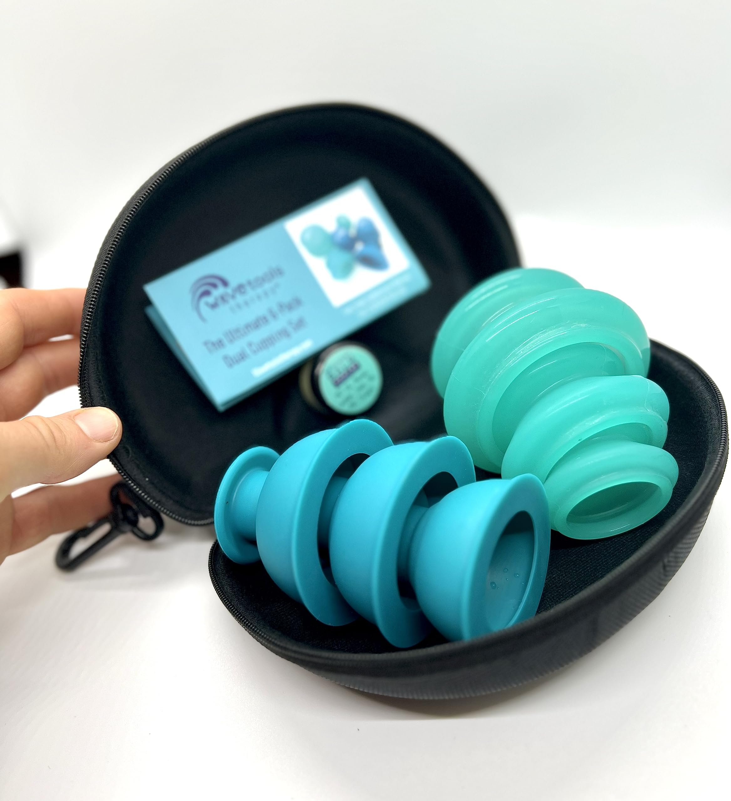 The Ultimate 6 pack mixed cupping therapy set: 2 styles of silicone sport cups with case. Ideal for athletic recovery, trigger p