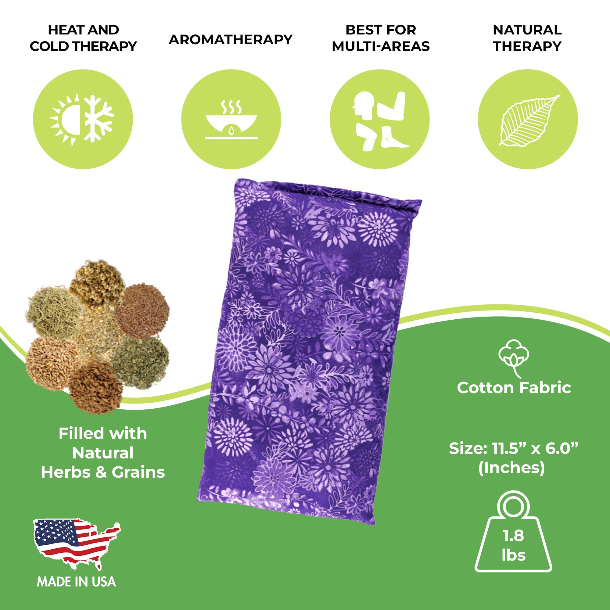 Nature Creation Microwaveable Herbal Heating Pad - Microwave Heating Pad for Neck and Shoulders, Cold & Hot Pack, Heat Pack Warm