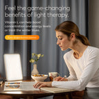 Lumie Vitamin L Light Therapy Lamp - Portable, Slim Design - 10,000 Lux Daylight Lamp - Detachable Stand, Cool White LEDs & Ripp
