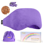 BeHoomi Weighted Eye Mask for Sleeping, Soft Heated Eye Mask, Moist Heat Warm Compress for Eyes, Natural Lavender & Flaxseeds Mi