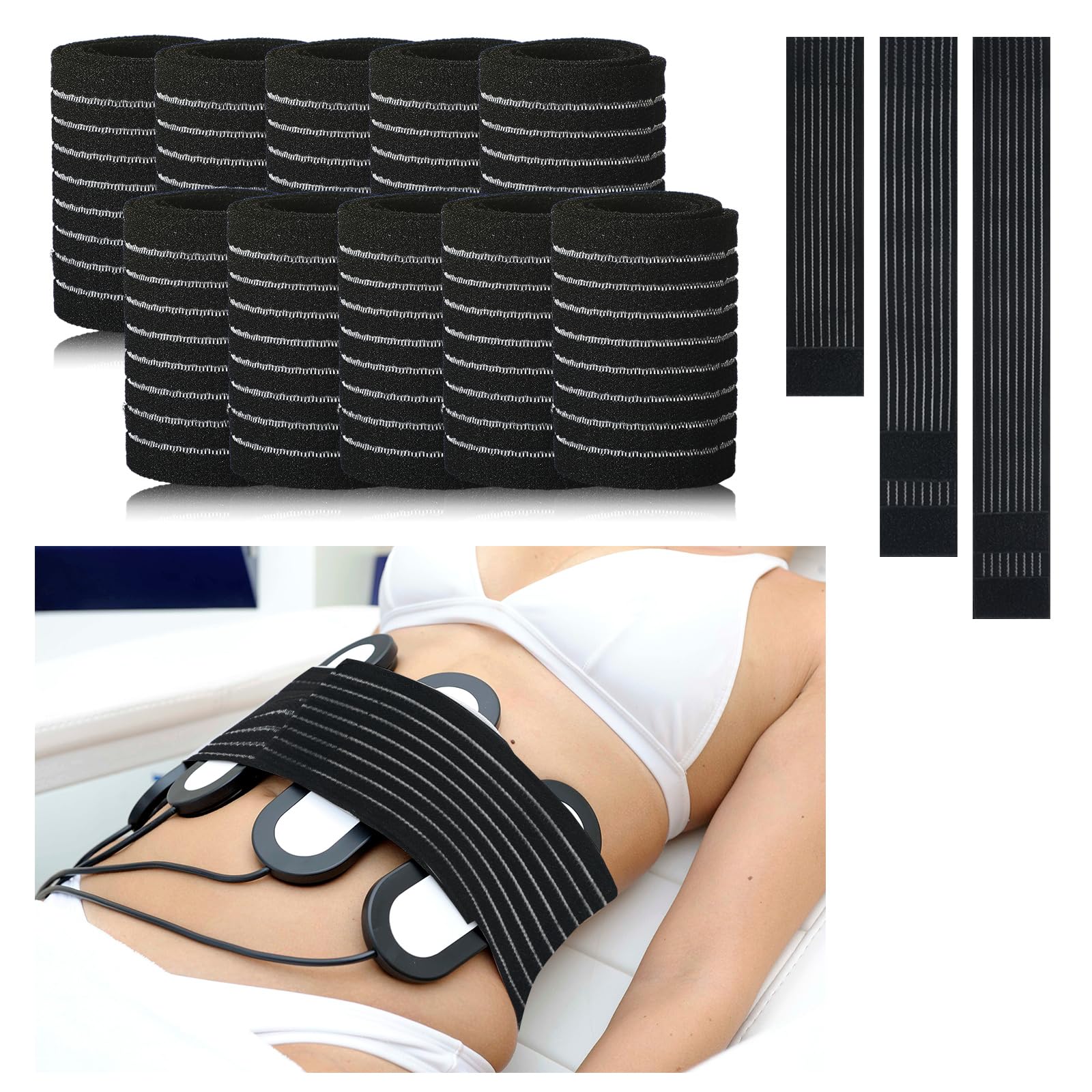 Threlaco 14 Pcs Laser Lipo Machine Elastic Bandage Spare Parts Wrap 3 Size for Slimming Beauty Machine Lipo Laser Bands Beauty D