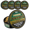 5 Cans, BaccOff Wintergreen Pouches | No Tobacco Dip, No Nicotine, Smokeless Alternative Snuff