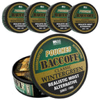 5 Cans, BaccOff Wintergreen Pouches | No Tobacco Dip, No Nicotine, Smokeless Alternative Snuff