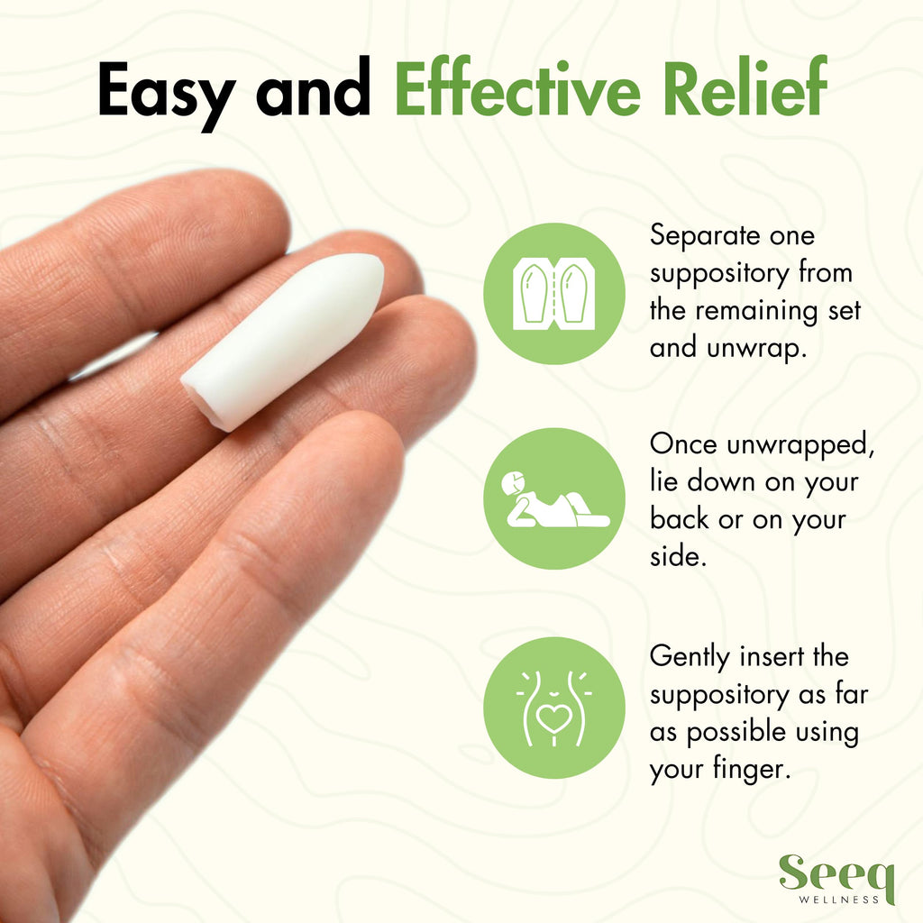 Seeq Wellness Vitamin E Suppositories - Vaginal Dryness and Iritation Relief - Menopause Support - All Natural Feminine Care - 3