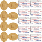 Funtery 200 Pcs 1 x 1 1/4 Adhesive Spot Bandage Round Fabric Adhesive Circular Small Face Bandages with Non Stick Pad Latex 