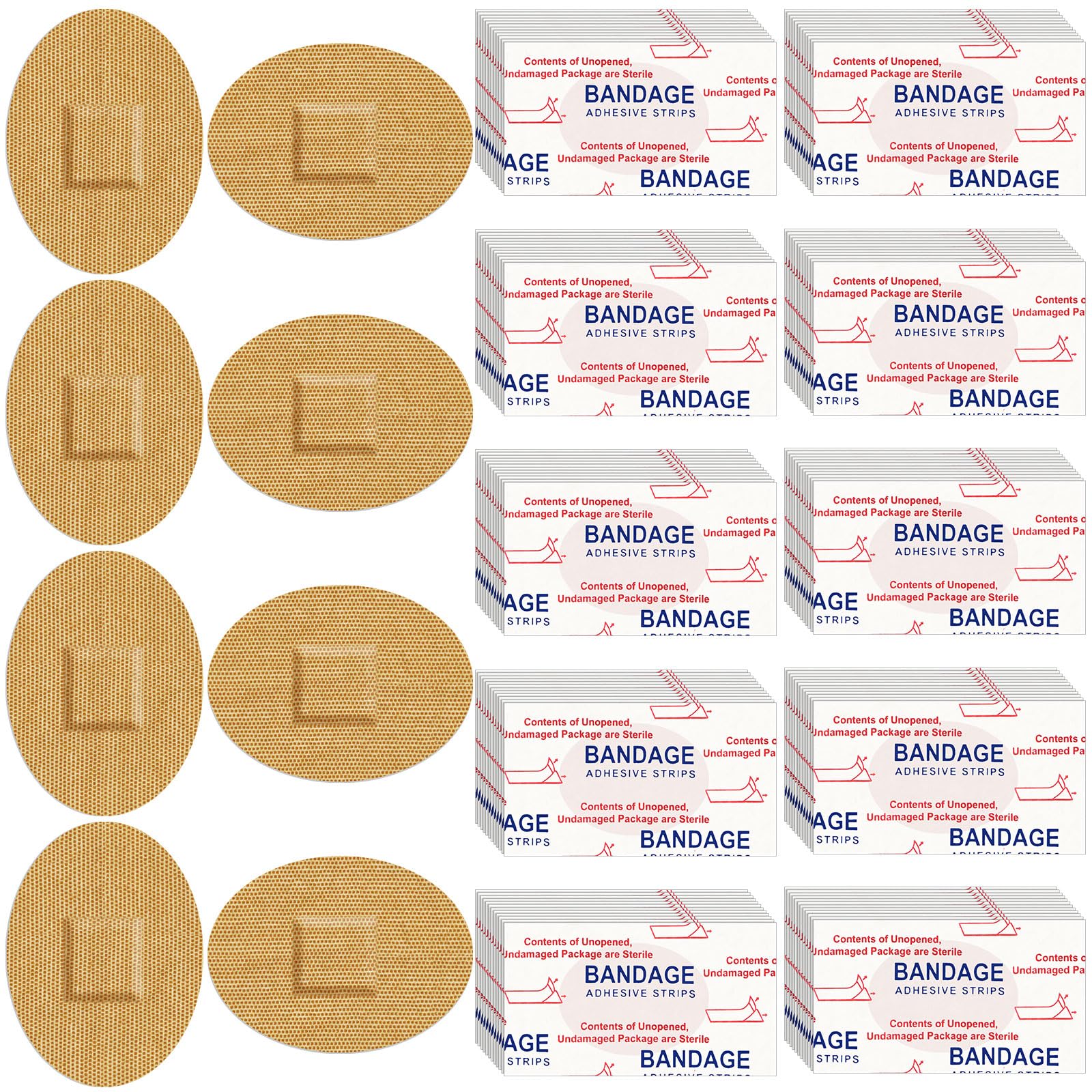 Funtery 200 Pcs 1 x 1 1/4 Adhesive Spot Bandage Round Fabric Adhesive Circular Small Face Bandages with Non Stick Pad Latex 