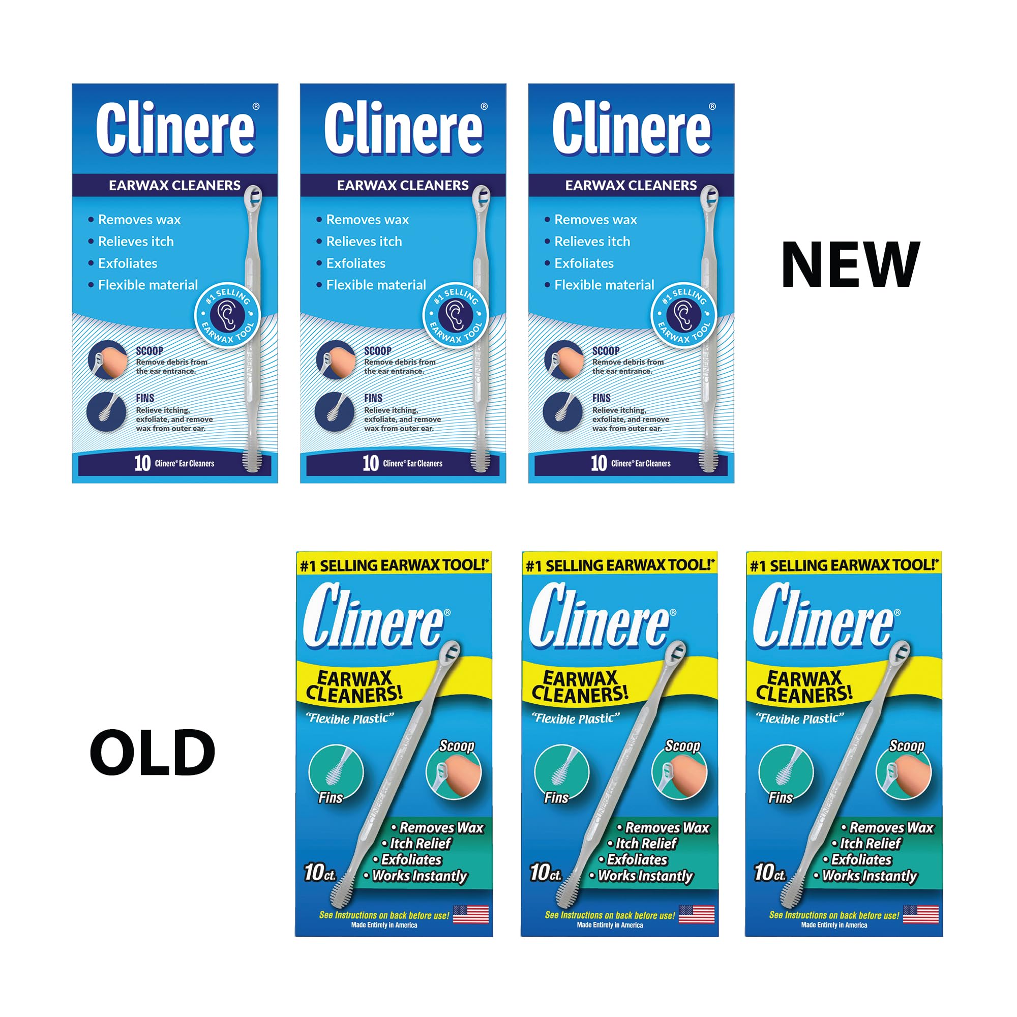 Clinere Ear Cleaners, 10 Count, (Pack of 3) Earwax Remover Tool Safely and Gently Cleaning Ear Canal at Home, Ear Wax Cleaner To