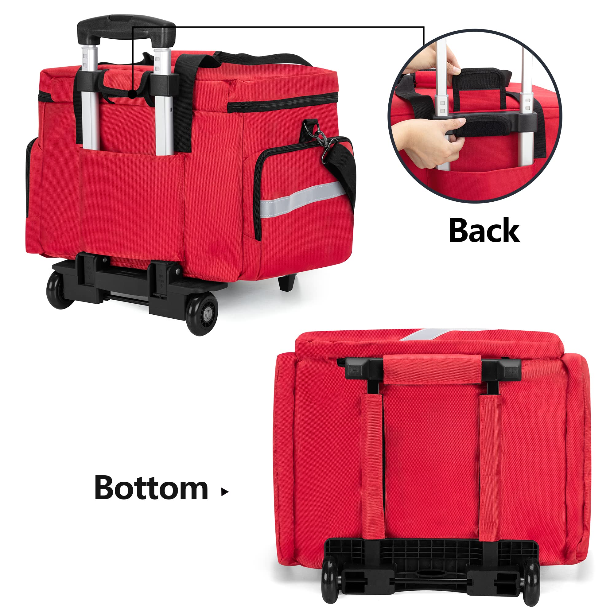 Trunab Rolling Medical Bag with Detachable Trolley, Nurse Rolling Bag with Removable Dividers 15.6    Laptop Sleeve, First Aid R