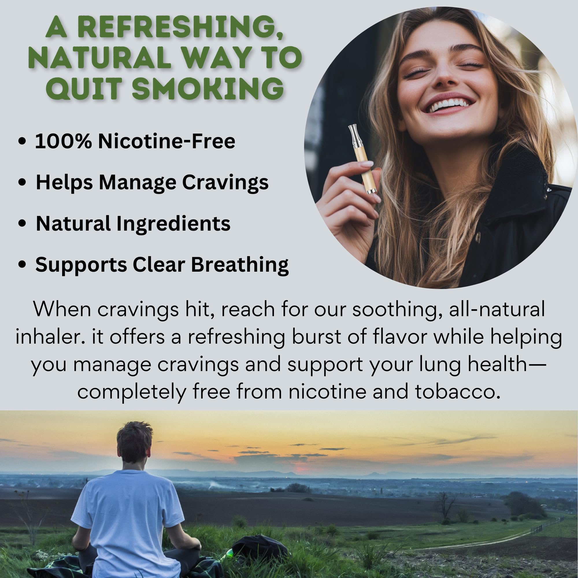 Healfs Quit Smoking Inhaler | Organic Plant Essential Oil Extract | Tobacco-Free | Nicotine-Free | Smokeless Air Inhaler