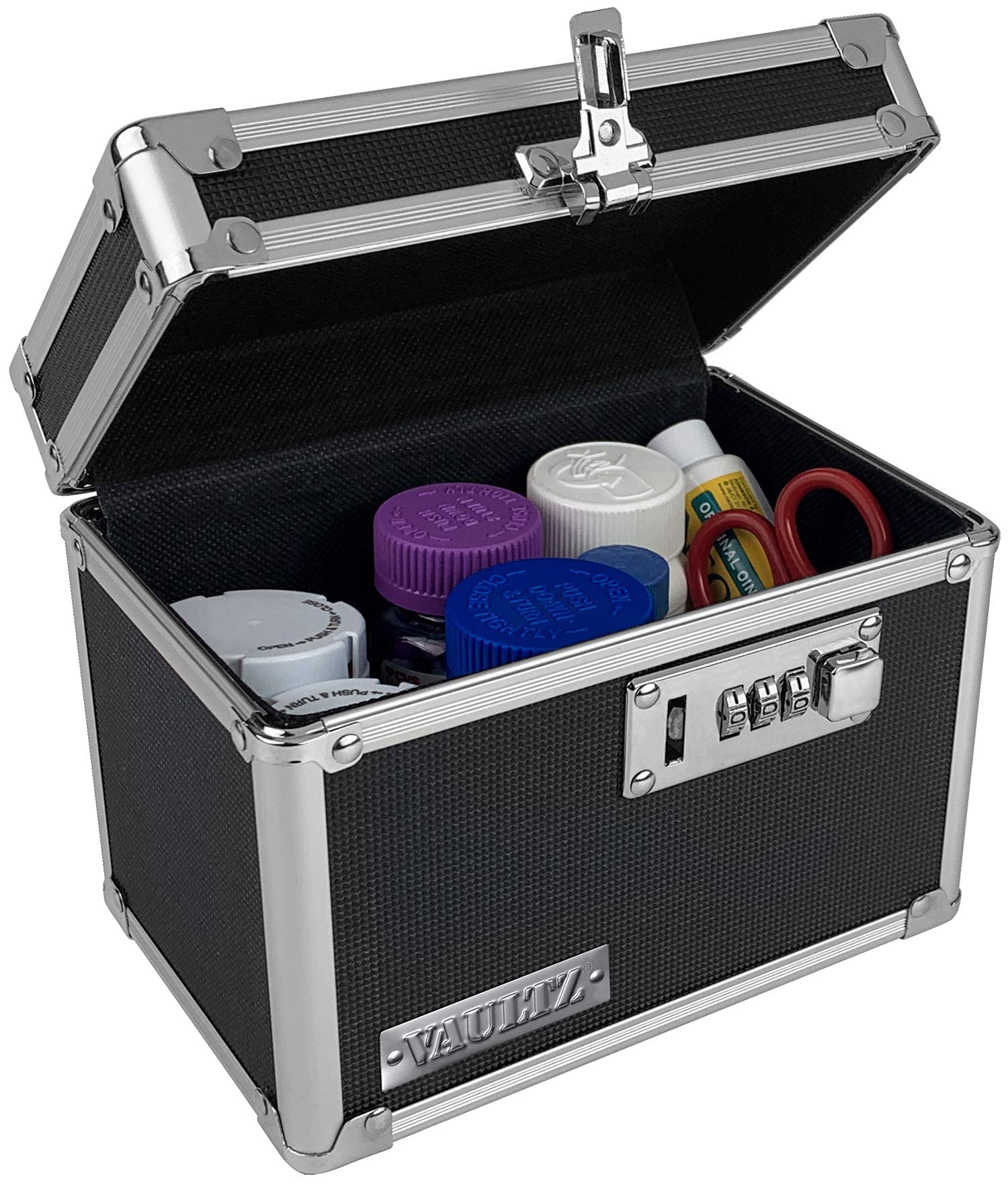 Vaultz Medicine Lock Box - 5 x 7 x 5 Inches - Secure Cabinet Safe with Combination Lock - Ideal for Medications and Small Valuab