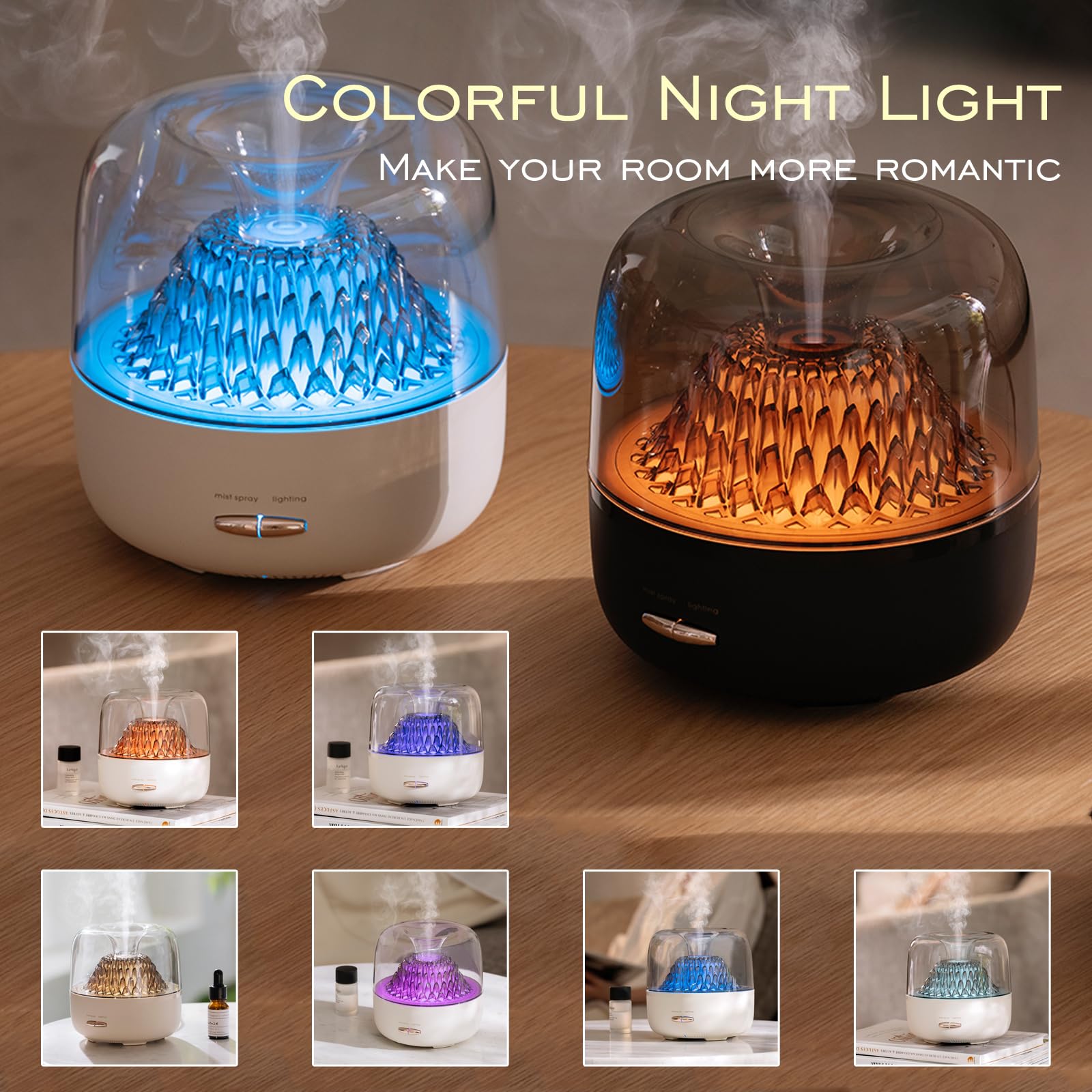 DEALFUN Essential Oil Diffuser,Portable Humidifier with Cool Mist, 7 Colors Night Light, and Auto Shut-Off,Perfect for Home, Off