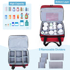 CURMIO Double Layers Pill Bottle Organizer Bag Empty, Medicine Organizer Storage Case with Lockable Zippers, Medication Travel B
