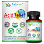 Bodymune AcidRelief Acid Reducer Acid Indigestion Relief Supplement for Occasional Acid Reflux & Antacid, USA-Made USDA Organic 