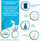Ear Wax Removal Tool by Tilcare - Ear Irrigation Flushing System for Adults & Kids - Perfect Ear Cleaning Kit - Includes Basin,