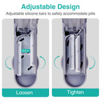 Fullicon Multiple Pill Cutter - Adjustable for Small Pills With Accurate Alignment, Stainless Steel Cutting Blade & Guard, Split