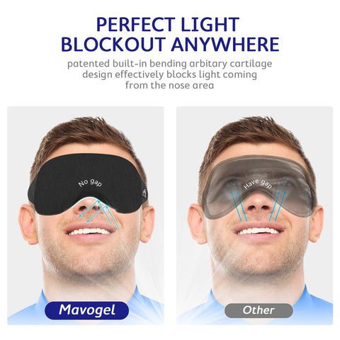 Mavogel Cotton Sleep Mask - Updated Design Light Blocking Sleep Mask, Soft and Comfortable Eye Blindfold for Men Women, Eye Mask