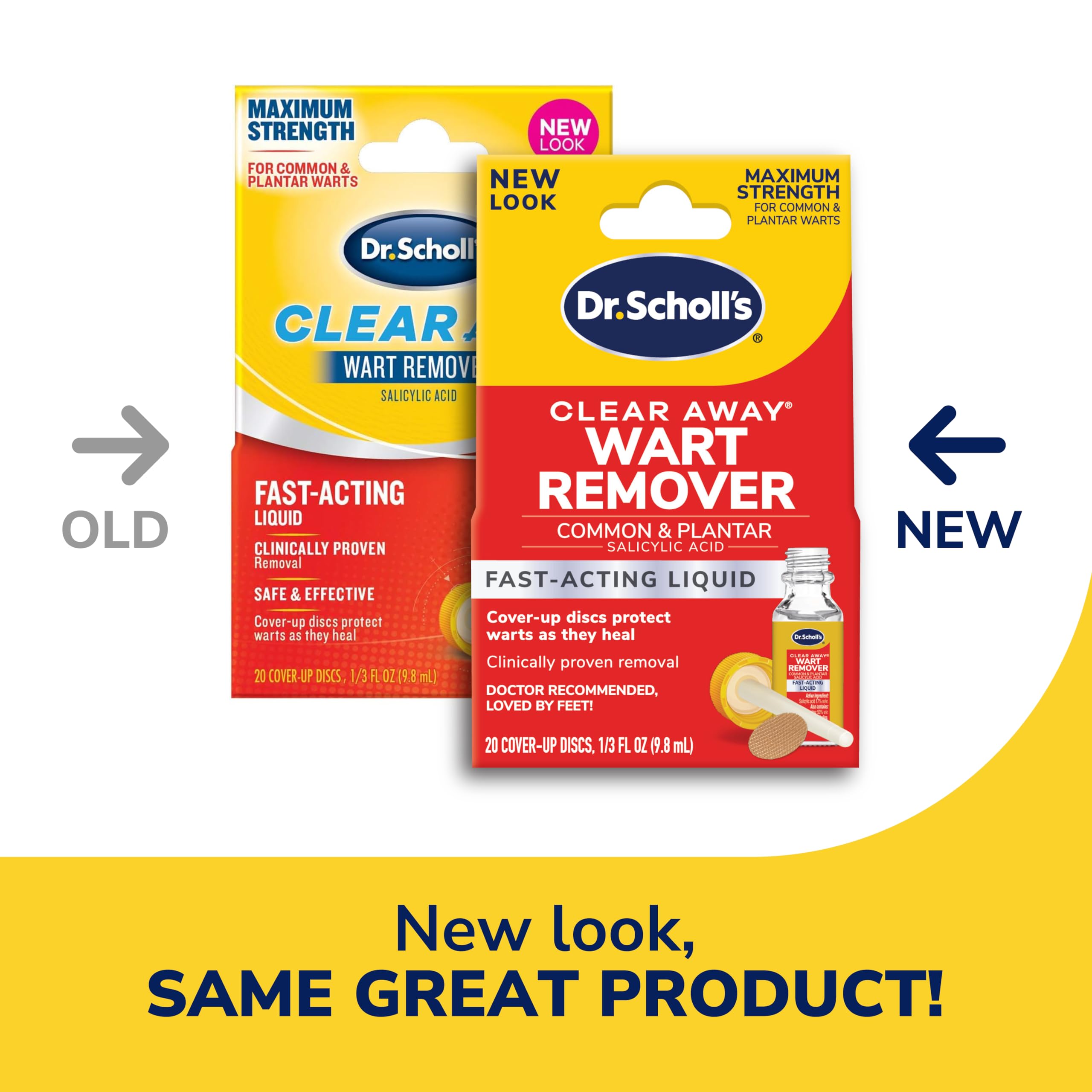 Dr. Scholl's Clear Away Liquid WART Remover // 1/3 fl oz, Clinically Proven, Fast-Acting, Maximum Strength for Common & Plantar