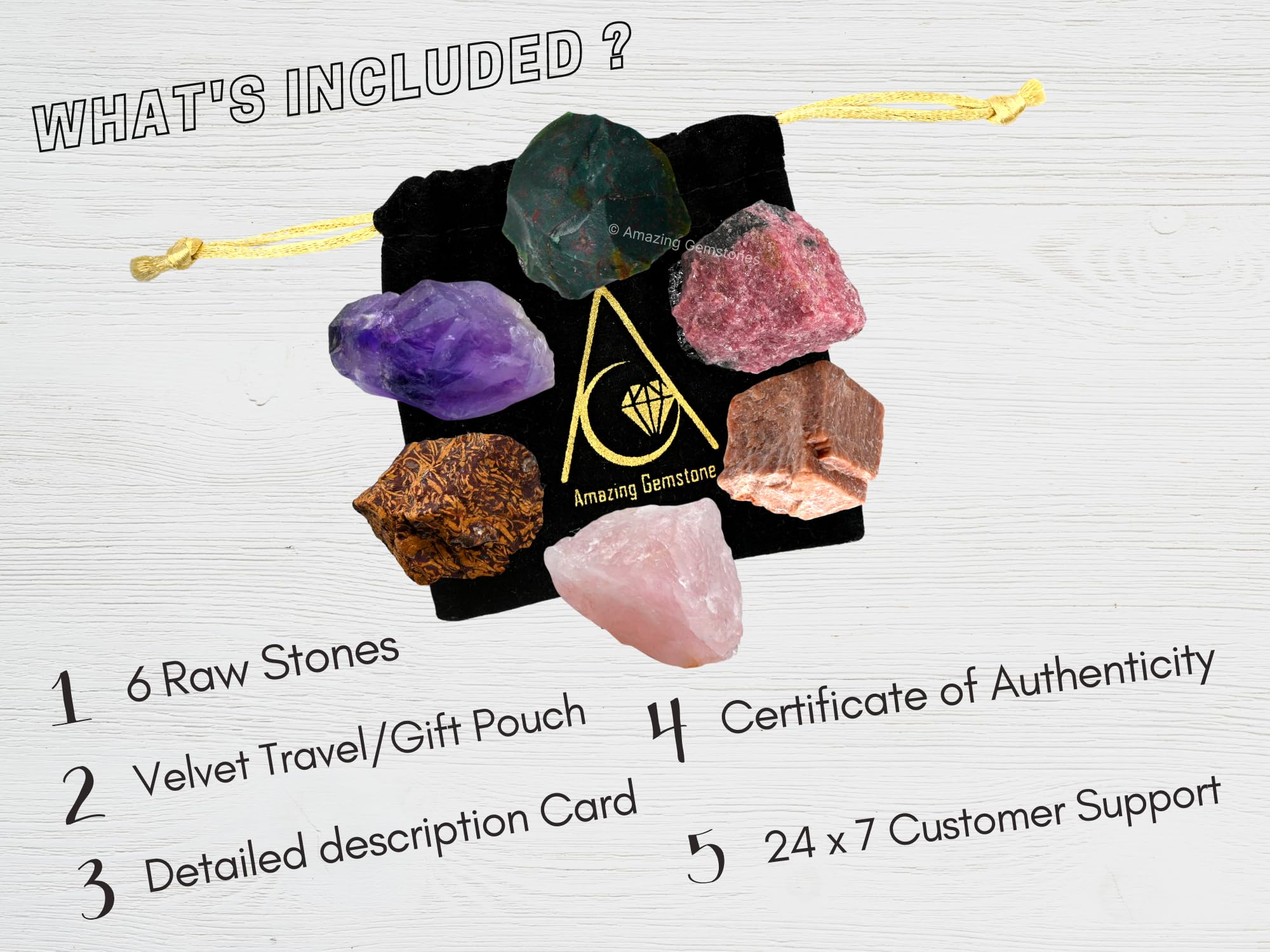 Crystals for Pleasant Period Menstrual Cycle Menses, Set of 6 Blood Stone, Rose Quartz, Peach Moonstone, Mariyam Jasper and Rhod