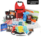 250 PCS Waterproof First Aid Kit, Roll Top Reflective Boat Dry Bag Bug Out Bags, Emergency Medical Kit Ideal for Boating, Campin
