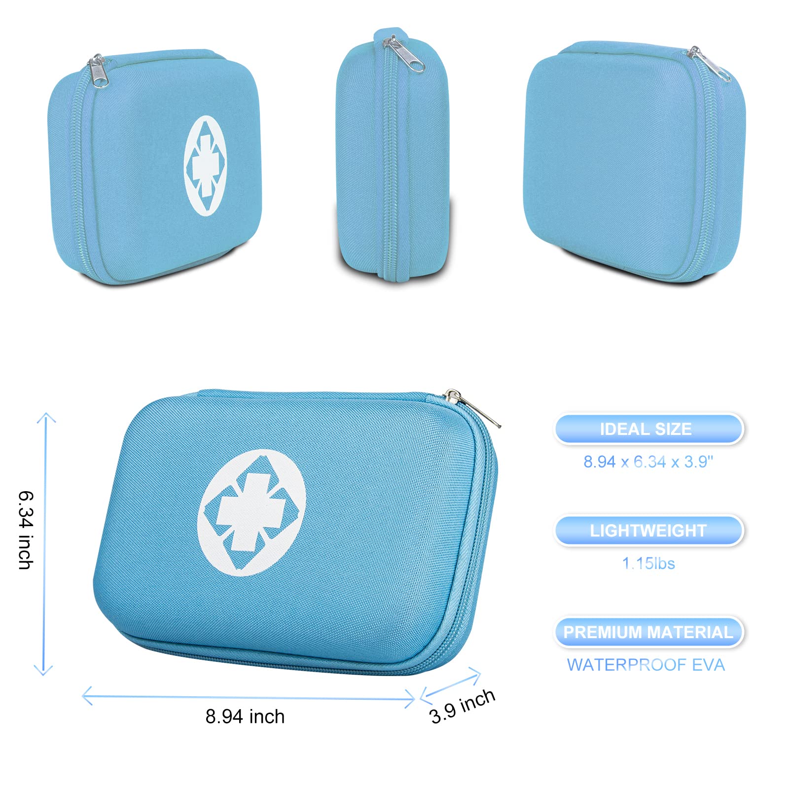 276PCS Small Travel First Aid Kit Supplies for Business, First Aid Kits Backpacking Essentials Items Trauma First Aid Survival K