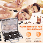 Hot Stones Massage Warmer Kit, 9Pcs Hot Stones Massage Set Portable Hot Stone with Heater, Hot Rocks Basalt Massage Stones for H