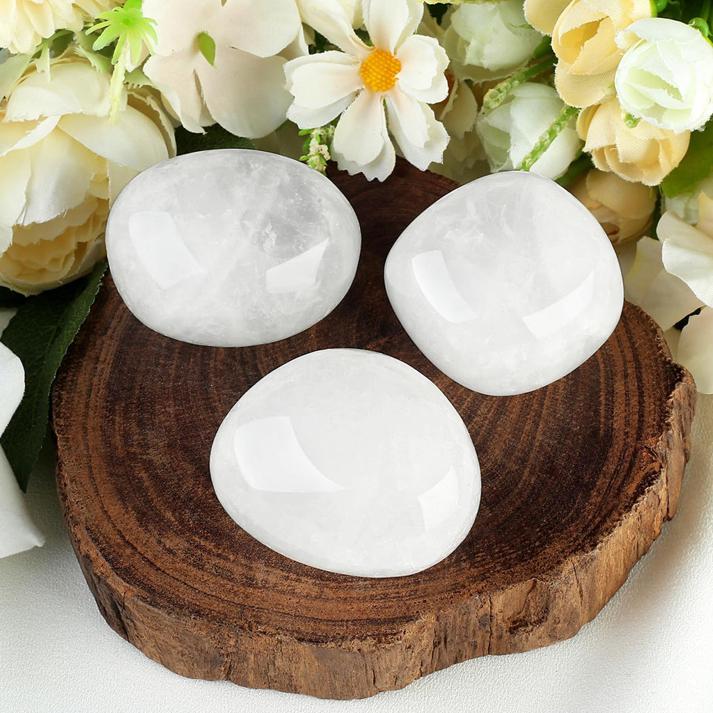 MAIBAOTA 1.6-2.0'' Clear Quartz Crystal Large Quartz Crystals Reiki Natural Tumbled White Polished Stones for Energy Witchcraft
