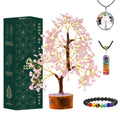 Crystal Tree of Life Rose Quartz Healing Crystal Trees for Home & Office Decoration, Handmade Gem Money Bonsai Trees for Positiv