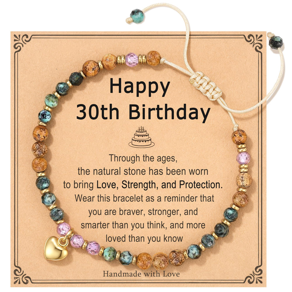 HGDEER 30th 30 Birthday Decorations Decor Card Favors Gifts for Her Women, Gifts for 30 Year Old Girl Birthday Gifts Bracelet Je