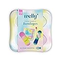 Welly Bandages | Adhesive Flexible Fabric Bravery Badges | Assorted Shapes for Minor Cuts, Scrapes, and Wounds | Colorful and Fu