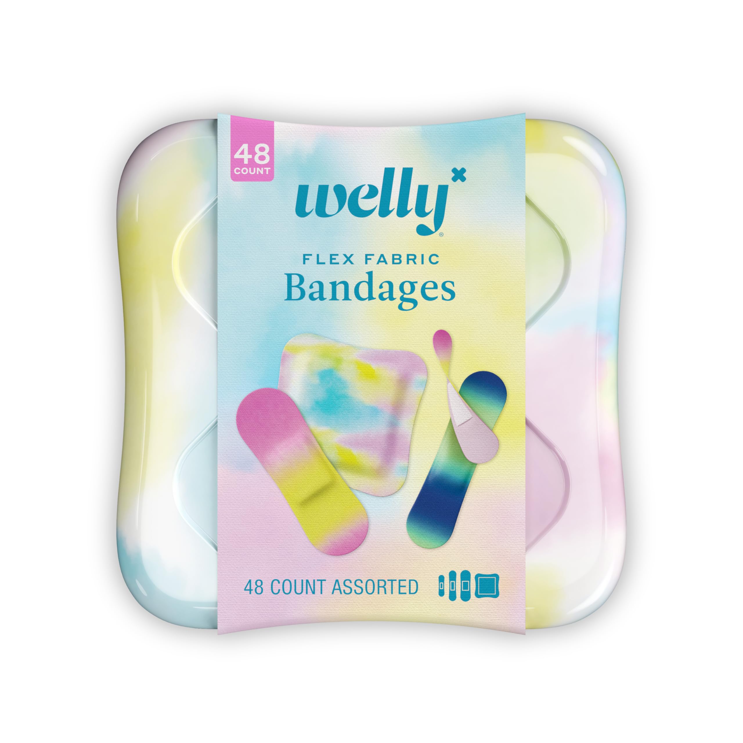 Welly Bandages | Adhesive Flexible Fabric Bravery Badges | Assorted Shapes for Minor Cuts, Scrapes, and Wounds | Colorful and Fu