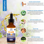 Natural Ear Drops for Ear Infection - Herbal Eardrops for Adults, Children & Pets - Soothes Discomfort, Ear Aches, Itchy Ears, S
