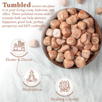 Crocon 1LB Peach Moonstone Tumbled Stones and Crystals bulk 2000+ Carats Natural Crystal Kit for Reiki Healing Crystal Polished,