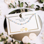 Lotus and Luna 4MM Energy Chakra Healing Necklace with Real Stones Jade, Pearl, Rose Quartz, Amethyst, Moonstone (Intuition + Se