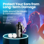 High Fidelity Ear Plugs for Hearing Protection - Discreet, Clear Ear Plugs for Concerts, Festivals & Noisy Events - Up to 18dB B