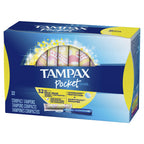 Tampax Pocket Pearl Tampons Regular Absorbency with LeakGuard Braid, Unscented, 32 Count