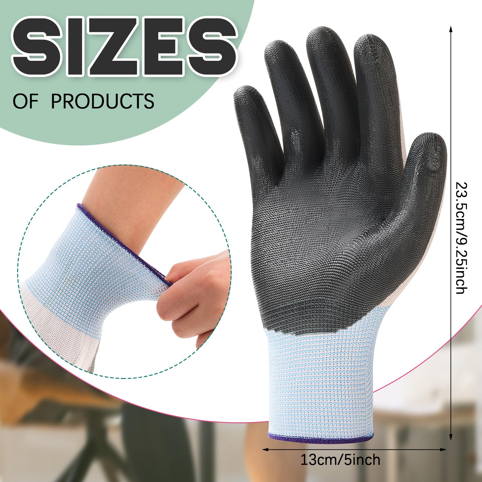Sureio 3 Pairs Donning Gloves for Compression Stockings Gloves for Donning Gripping Compression Wear(Black)