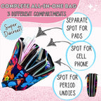 First Period Pal Pack to-Go Kit | 26 pcs | First Period Kit for Tweens | Teen Period Kit| Discrete Period Bag, Pads, Panty Liner