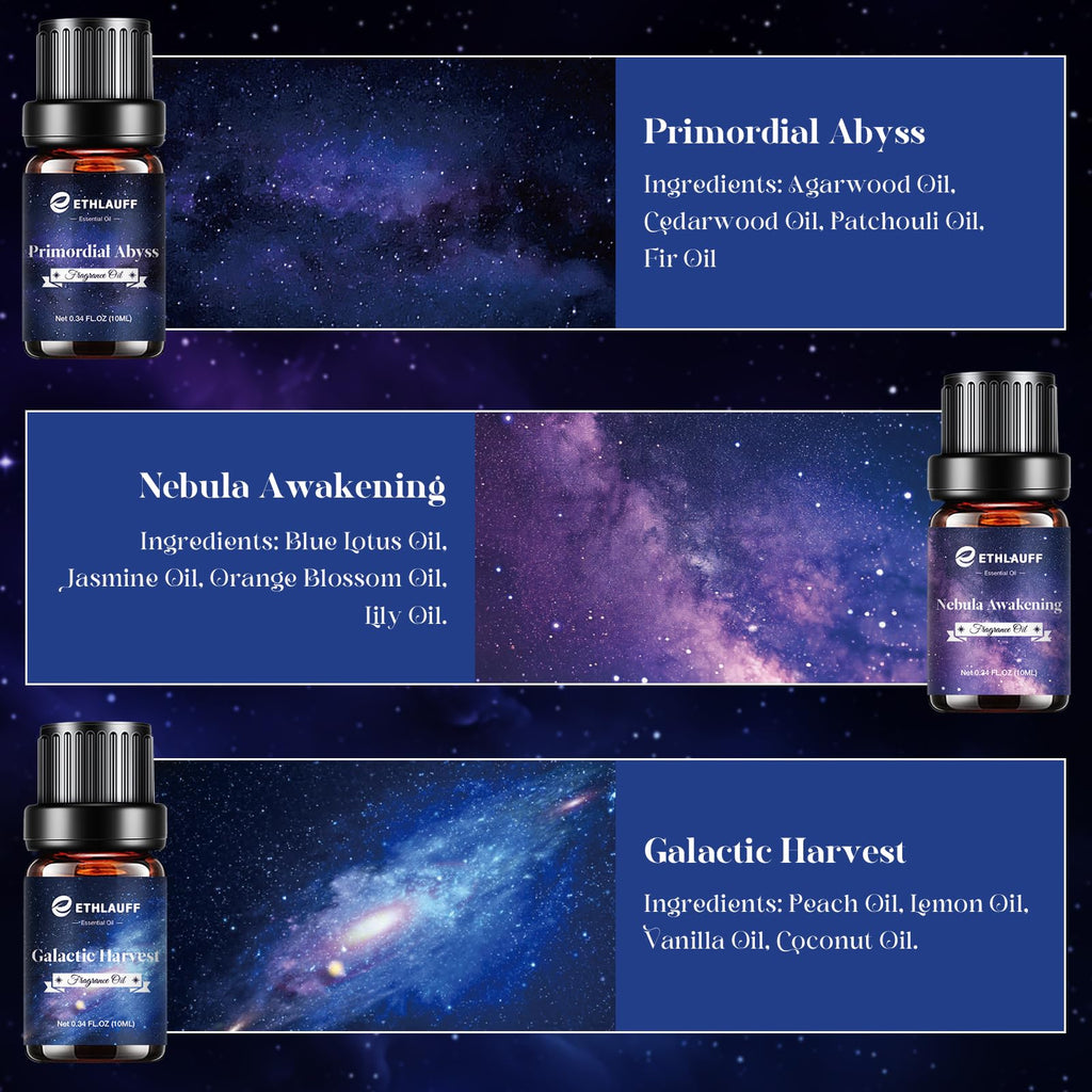 Essential Oil Blends, Starry Spell Essential Oil Set for Diffusers for Home, Humidifiers, Candle Making, Magical Aromatherapy Bl
