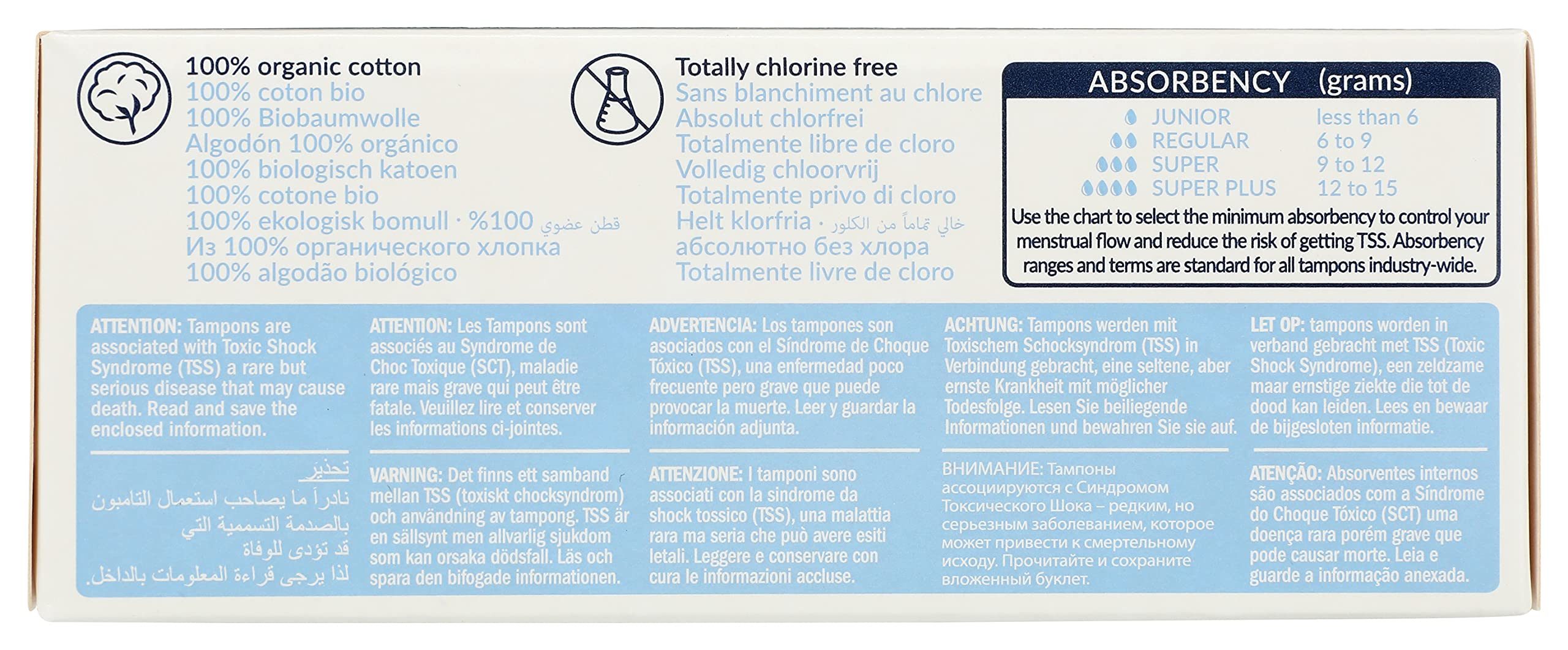 Natracare Non-Applicator 100% Organic Cotton Tampons, Regular, Totally Chlorine Free, Biodegradable and Compostable (1 Pack, 20