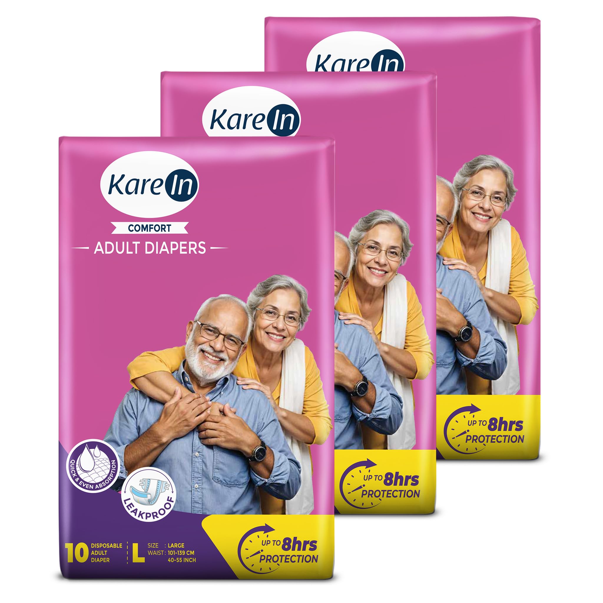 Karein Comfort Adult Diaper Tape L Size, Large, Waist (90120 Cm 3547), 30 Unit, Long Protection Hour, Unisex, Quick & Even A