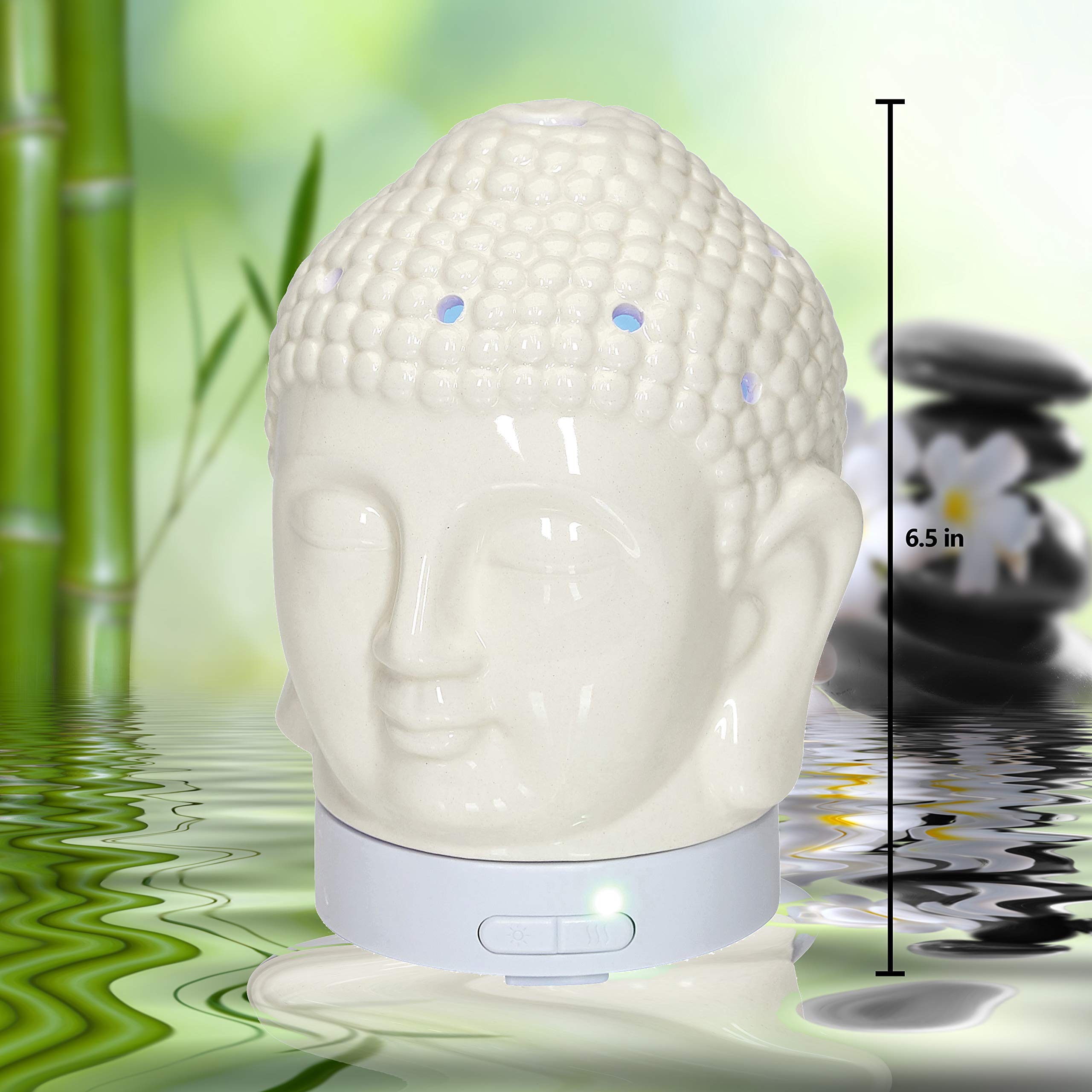 Aromar Buddha Ceramic Diffuser, White