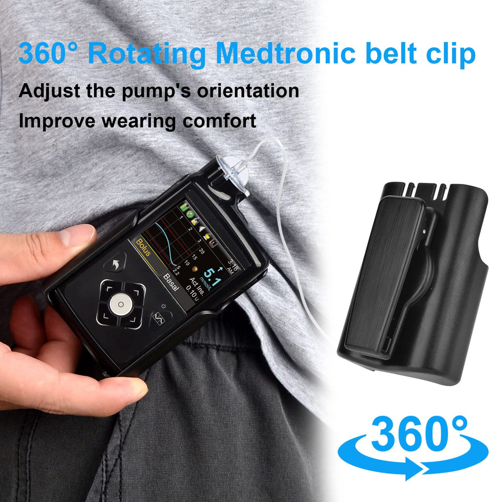360 Rotating Insulin Pump Holder Fit for Medtronic MiniMed 780G, 670G, 770G, 630G, 640G Pumps,Insulin Pump Case Clip for Medtron