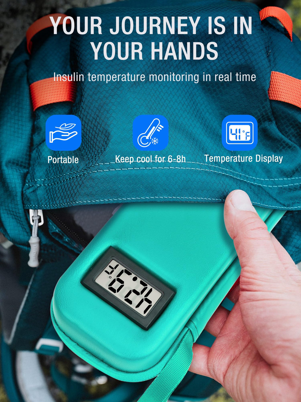 LengKe Insulin Cooler Travel Case TSA Approved, Temperature Display Insulin Travel Case, Portable Insulin Pen Cooler Travel Case