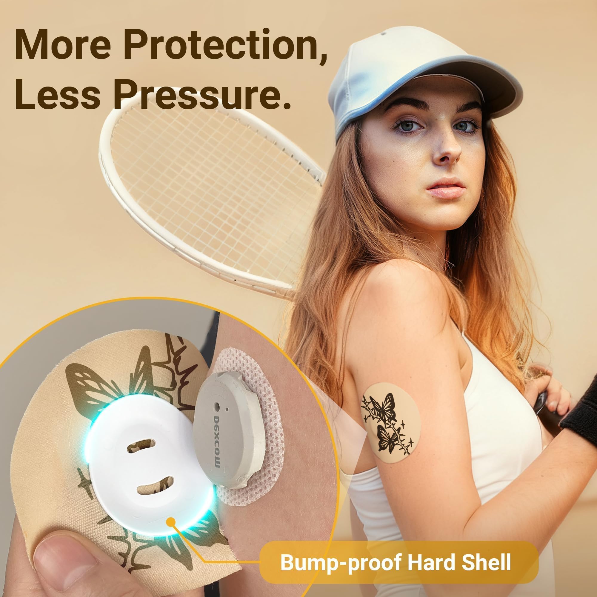 Dexcom G7 Tattoo Over Patches Waterproof, Amolyfe 10 Pack Dexcom Stelo Overpatches, Bump-Proof with Hard Cap, Breathable, Medica