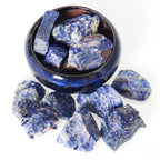 1.1lb Bulk Raw Sodalite Crystal Rough Crystal-Natural Sodalite Raw Stones Crystal for Tumbling, Cabbing, Fountain Rocks, Decorat