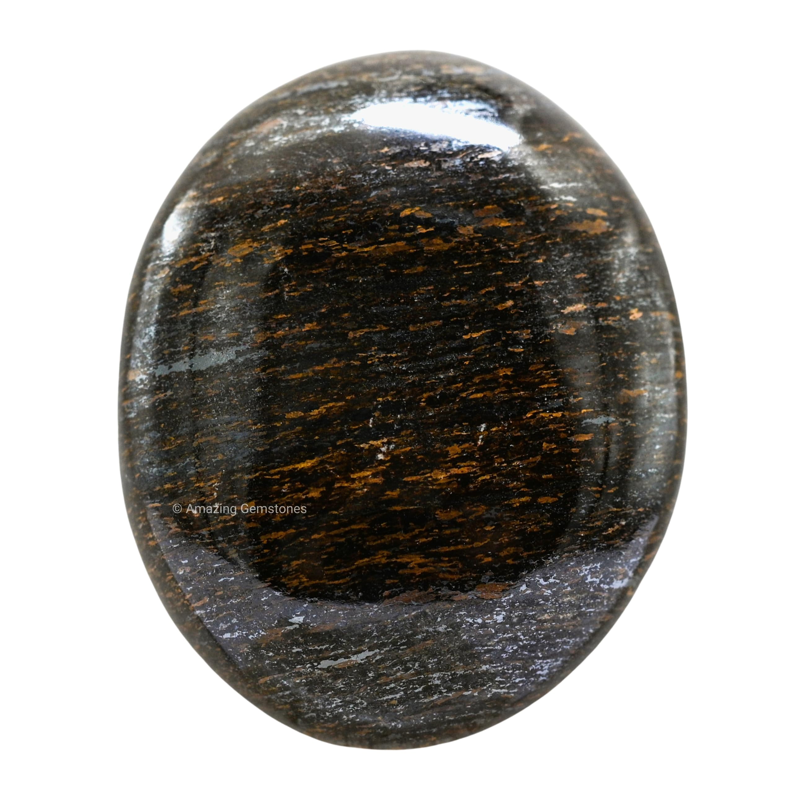 Bronzite Crystals and Healing Stones - Large Palm Stone Crystals Piedra - Crystal for Good Luck, Balanced Positive Energy, Medit