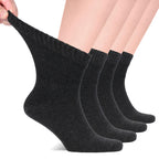 Hugh Ugoli Diabetic Socks for Men, Loose Ankle Socks Bamboo, Extra-Wide, Thin, Seamless Toe and Non-Binding Top, 4 Pairs, Charco