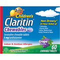 Childrens Claritin Chewables 24 HR Children Allergy Medicine, Grape, 60 Count