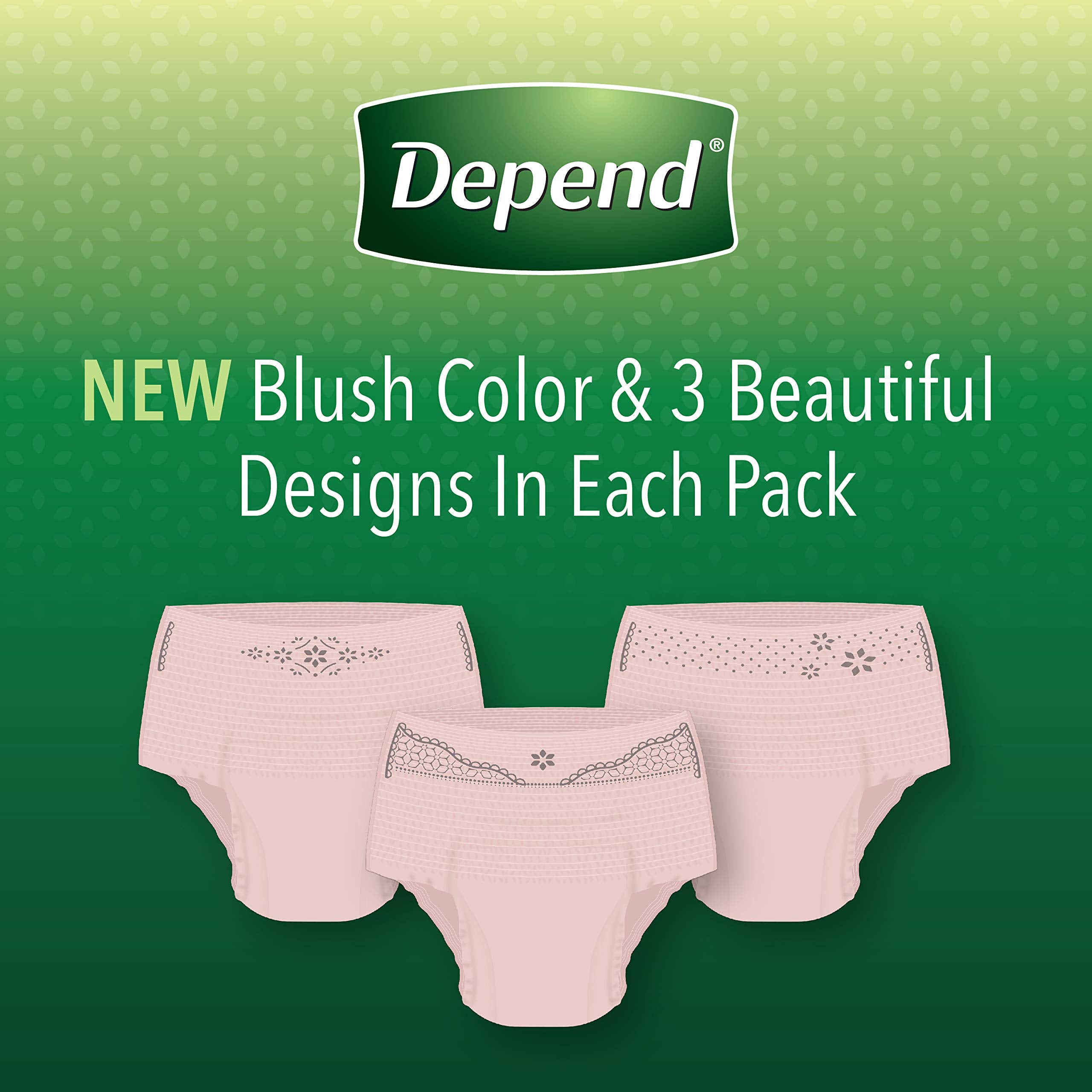 Depend FIT-FLEX Incontinence Underwear for Women, Disposable, Moderate Absorbency, S/M, Blush, 84 Count (4 Packs of 21)